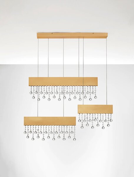 Moderní LED lustr Crista zlatá 150