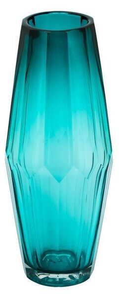Skleněná váza Bomb modrá, 30x13 cm