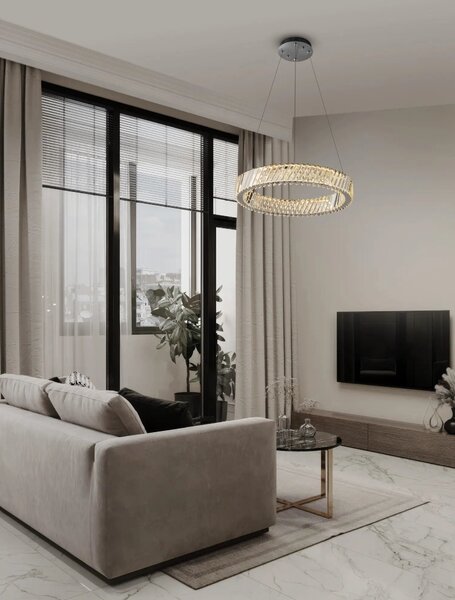Designový LED lustr Arietta nikl 46W – Šedá