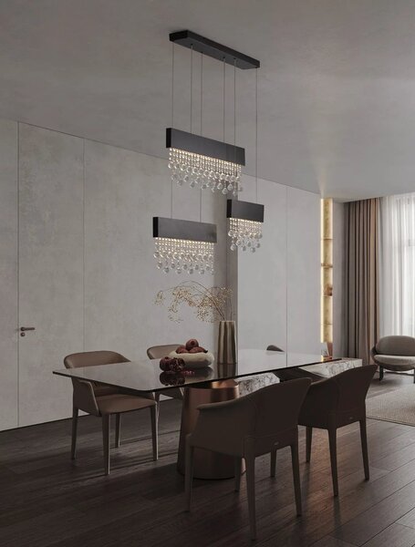 Moderní LED lustr Crista černá 150