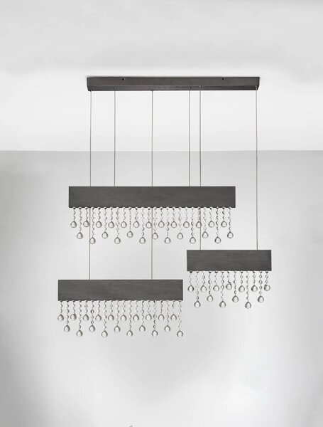 Moderní LED lustr Crista černá 150