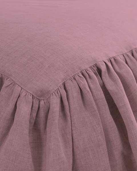 Přehoz Linen Frilly 160 x 210 cm růžový