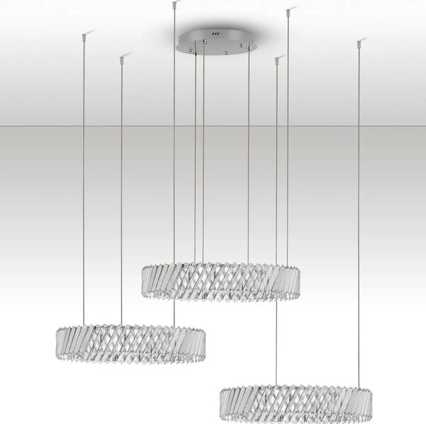 Designový LED lustr Arietta nikl 129W – Šedá