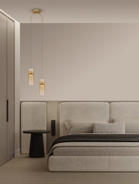 Designový LED lustr Norma oranžová 28