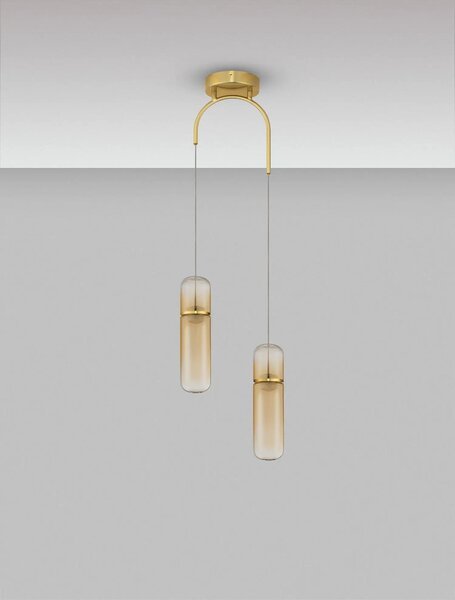 Designový LED lustr Norma oranžová 28