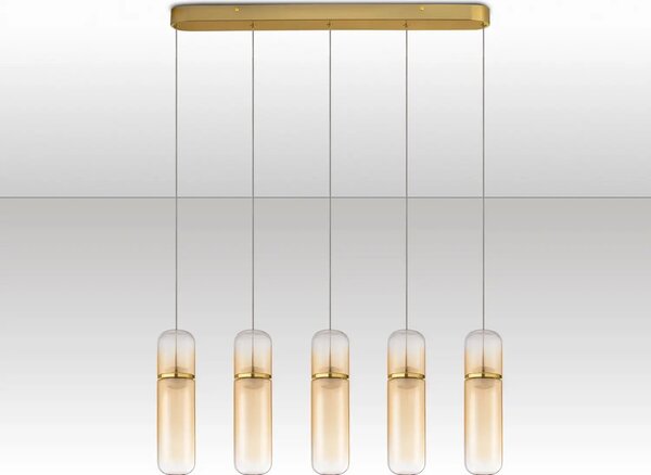 Designový LED lustr Norma oranžová 75