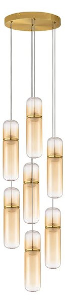 Designový LED lustr Norma oranžová 34