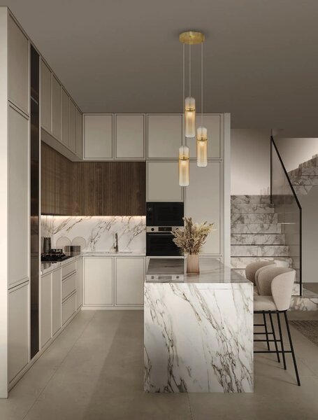 Designový LED lustr Norma oranžová 25