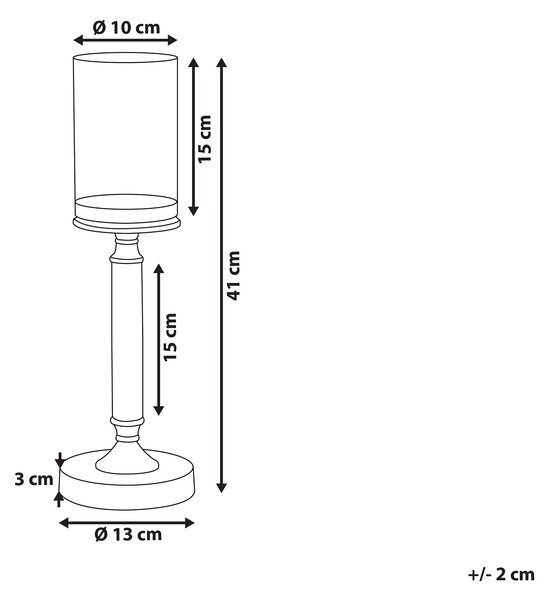 Svícen ABBEVILLE 41 cm Sklo Zlatá