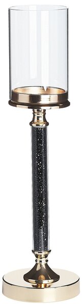 Svícen ABBEVILLE 48 cm Sklo Černá