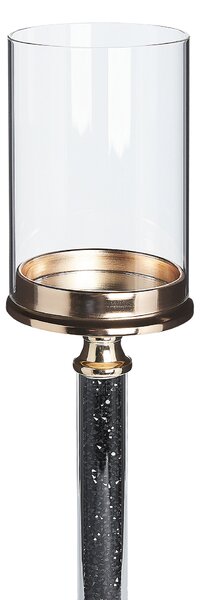 Svícen ABBEVILLE 48 cm Sklo Černá