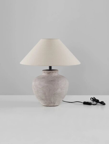 Moderní stolní lampa Lupe smetanová – Hnědá