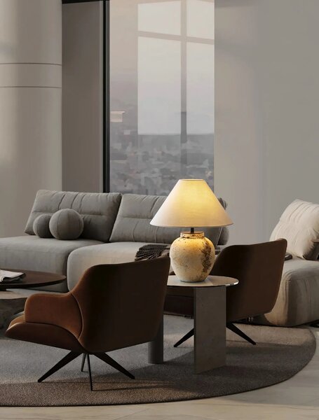 Moderní stolní lampa Lupe černo-bílá – Černá