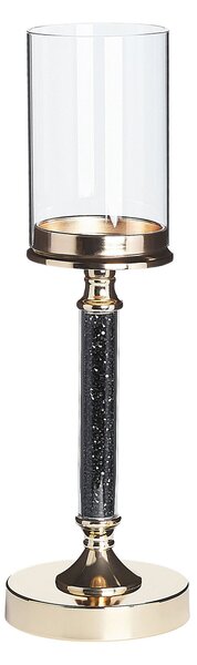 Svícen ABBEVILLE 41 cm Sklo Černá
