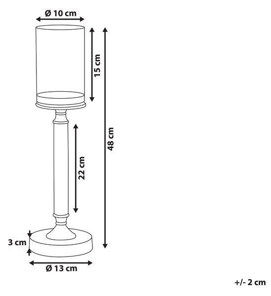 Svícen ABBEVILLE 48 cm Sklo Černá