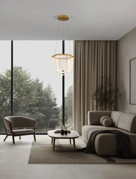 Designový LED lustr Valentin zlatá