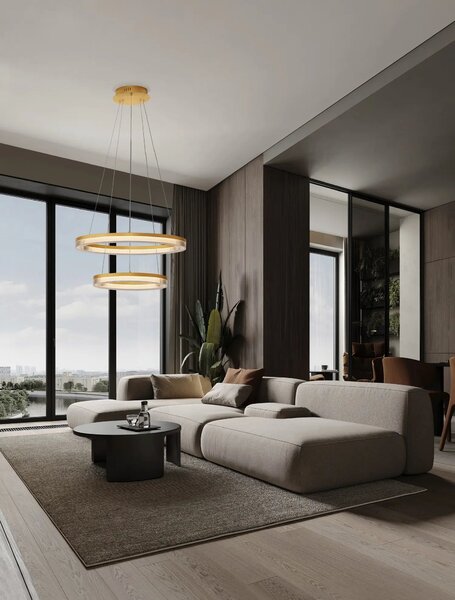 Moderní LED lustr Luana zlatá 2