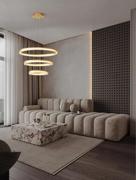 Moderní LED lustr Luana zlatá 3