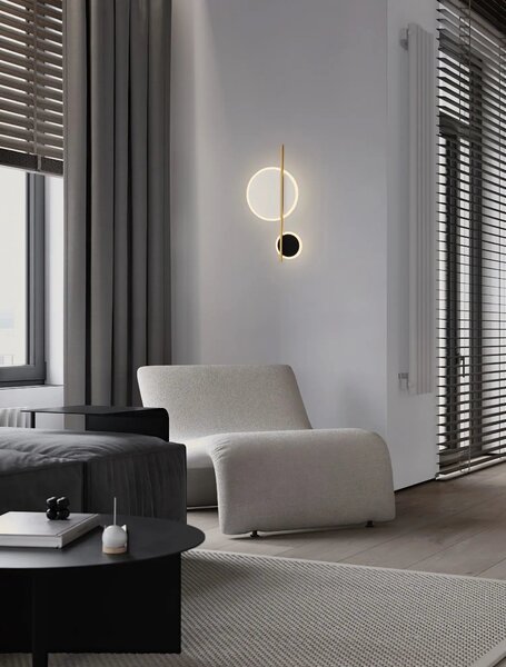 Designové LED nástěnné svítidlo Ottilie černo-bílá – Černá