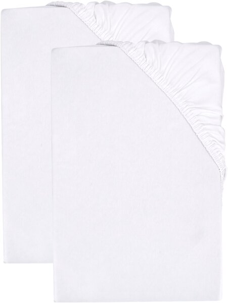 Livarno home Sada žerzejových napínacích prostěradel, 90–100 x 200 cm, bílá, 2dílná (800010454)