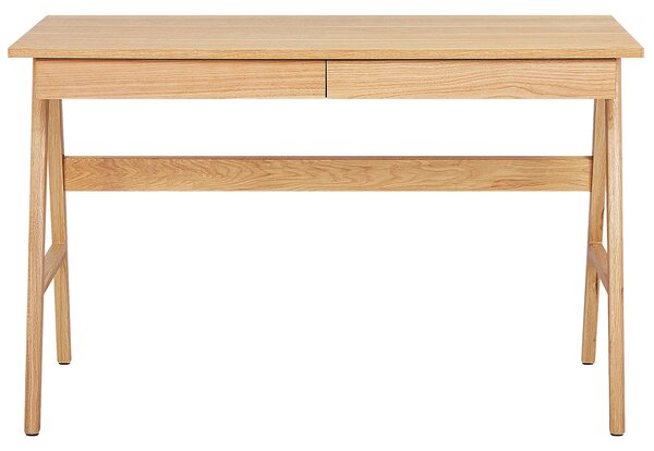 Pracovní stůl SHESLAY 120 cm 70 cm se zásuvkami Světle hnědá
