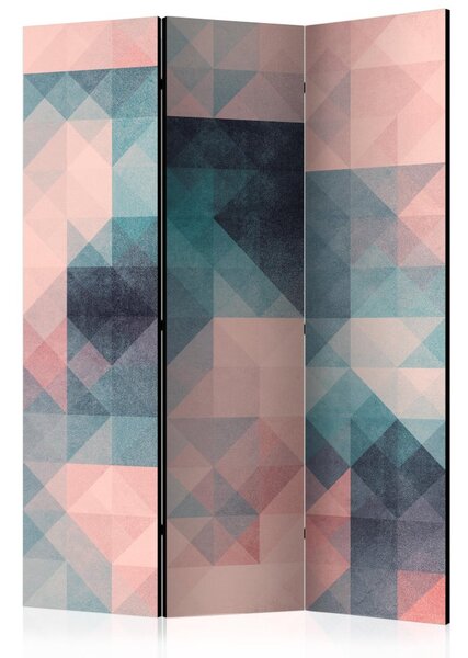 Paraván Pixels (Green and Pink) Dekorhome 135x172 cm (3-dílný)