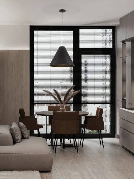 LED moderný luster Joelle 45 Čierna – Černá