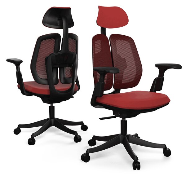 Ergonomická kancelářská židle Liftor Active, červená (textil + síťovina)