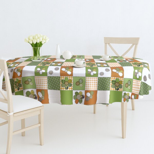 Ubrus PVC oválný FL-1763-02 - Knoflíková louka (různé velikosti)