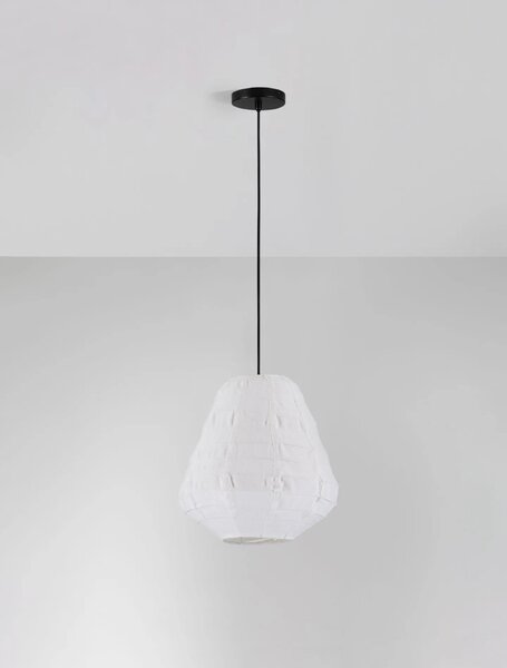 Led ľanový luster Linnet B 36cm – Bílá