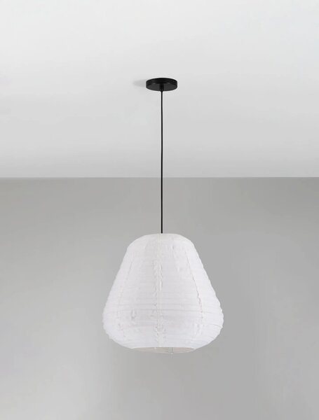 Led ľanový luster Linnet B 50cm – Bílá