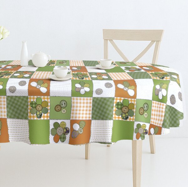 Ubrus PVC oválný FL-1763-02 - Knoflíková louka (různé velikosti)