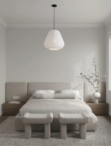 Led ľanový luster Linnet B 50cm – Bílá