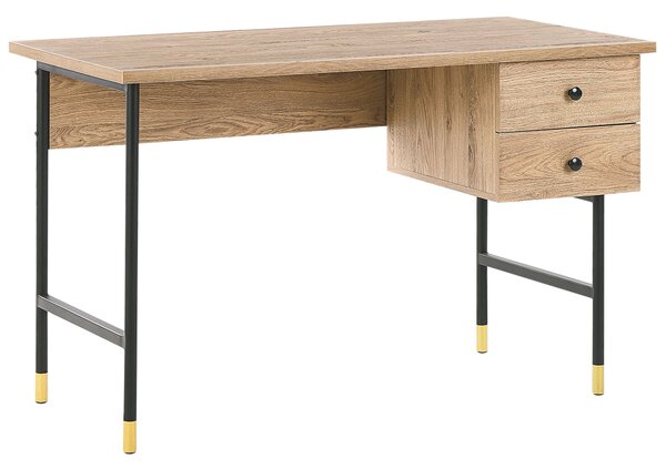 Pracovní stůl ABILEN 120 cm 60 cm se zásuvkami Světle hnědá