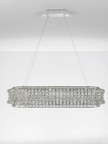 LED moderný luster Celysia 100 Chromová – Šedá