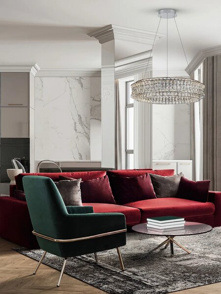 LED moderný luster Celysia 80 Chromová – Šedá