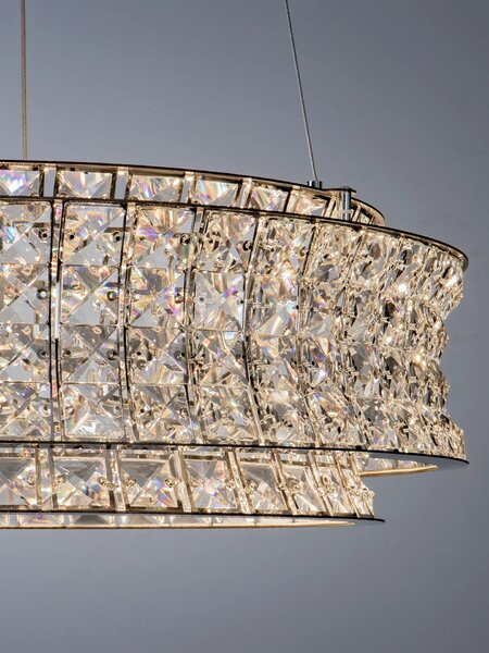 LED moderný luster Celysia 60 Chromová – Šedá