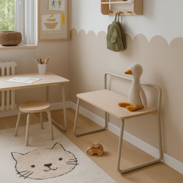 Béžová dětská lavice Kave Home Tinn 75 cm