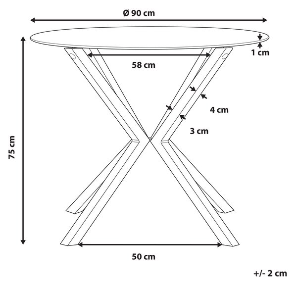 Jídelní stůl ALTURA Průhledná 90 cm 90 cm