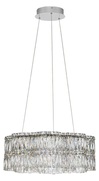 LED moderný luster Nuvia 1 Chromová – Šedá