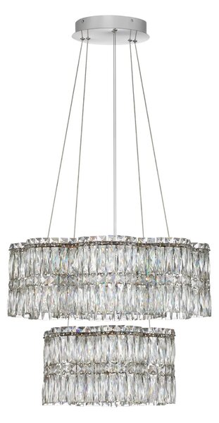LED moderný luster Nuvia 2 Chromová – Šedá