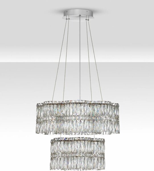 LED moderný luster Nuvia 2 Chromová – Šedá
