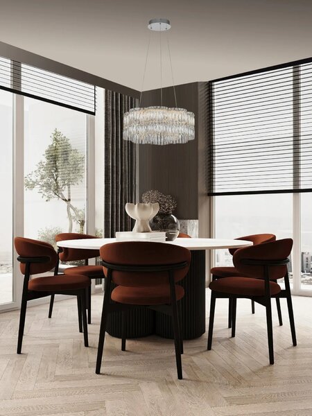 LED moderný luster Nuvia 1 Chromová – Šedá