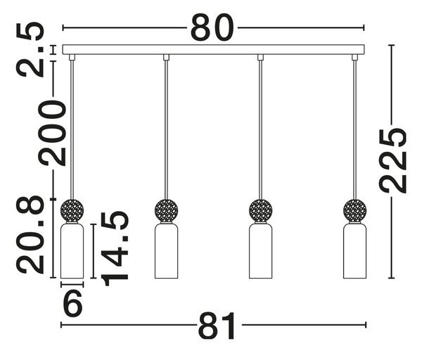 LED moderný luster Filomena 81 stone – Šedá