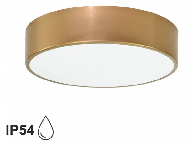 Přisazené stropní koupelnové osvětlení CLEO, 2xE27, 40W, 30cm, kulaté, zlaté, IP54