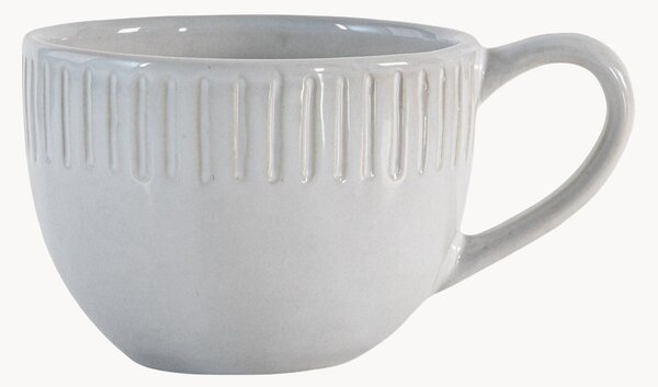 Sada porcelánových hrnků s drážkovaným okrajem Organic, 4 díly