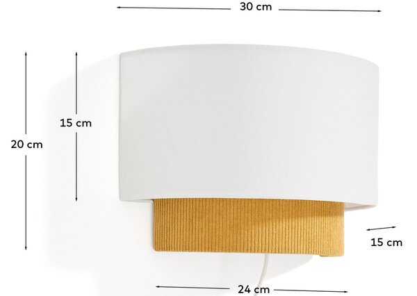 Kave Home Žluté nástěnné světlo Bianella 30 cm