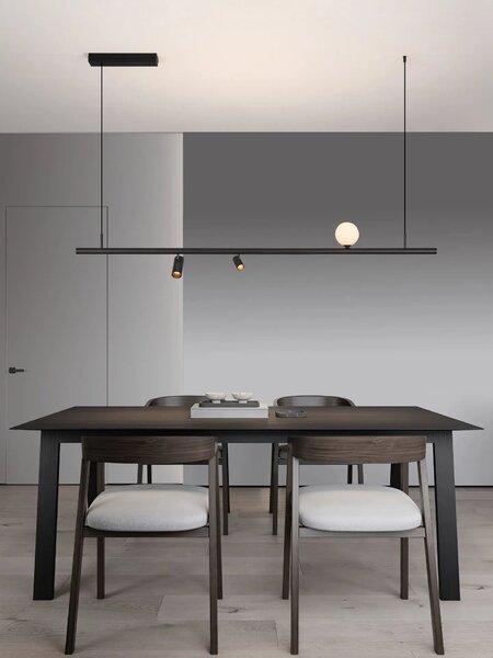 LED moderný luster Madoc Čierna – Černá