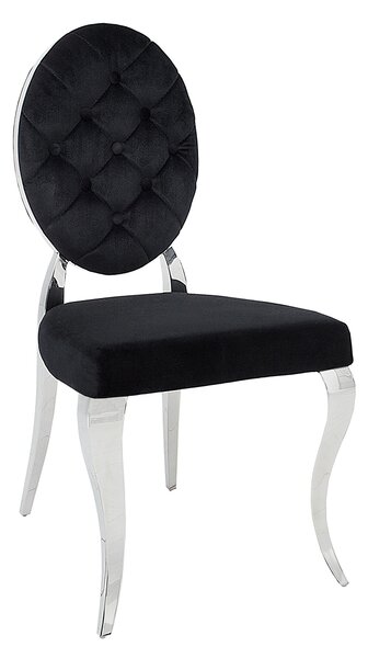 Modern Baroque Period Jídelní židle INVICTUS, bez područek, černý samet