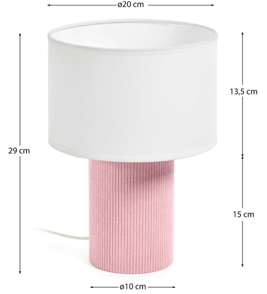 Kave Home Růžová stolní lampa Bianella 29 cm